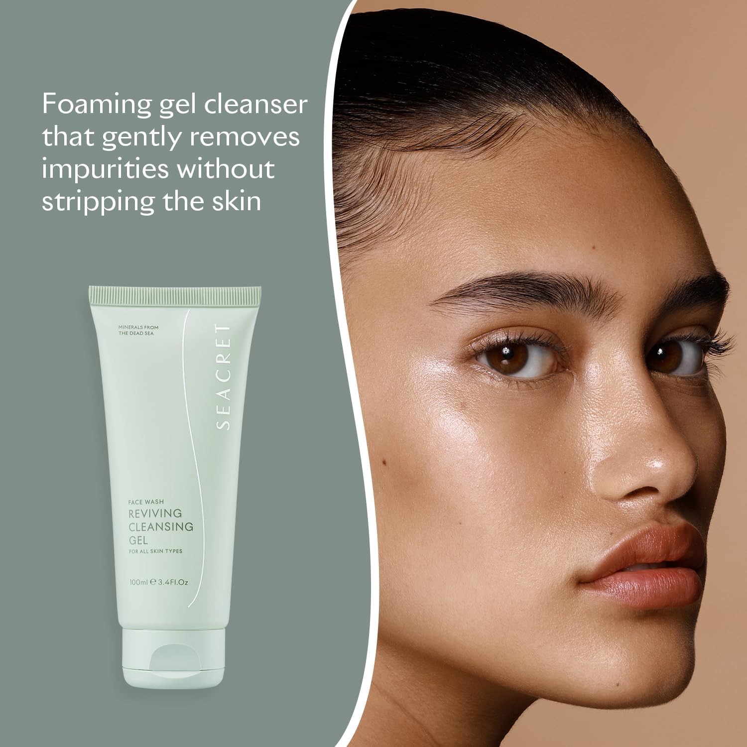 Seacret Reviving Cleansing Gel – Gentle Face Wash For Women | Facial Cleanser With Aha | Hydrating & Rejuvenating Skin Cleanser | Naturally Scented With Lavender, Rosemary & Sage Aroma | 4.2 Fl Oz