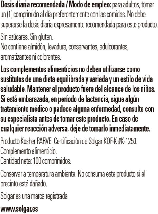 Solgar Zinc Picolinate 22 Mg, 100 Tablets - Promotes Healthy Skin - Supports Immune System, Normal Taste & Vision - Antioxidant - Non Gmo, Vegan, Gluten Free, Dairy Free, Kosher - 100 Servings