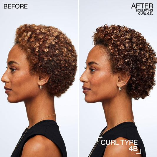 Redken Sculpting Curl Gel | 72-Hour Strong Hold | Crunch-Free & Flake-Free | Helps Tame Frizz | Squalane & Jojoba Oil | Silicone-Free | For Curly Hair