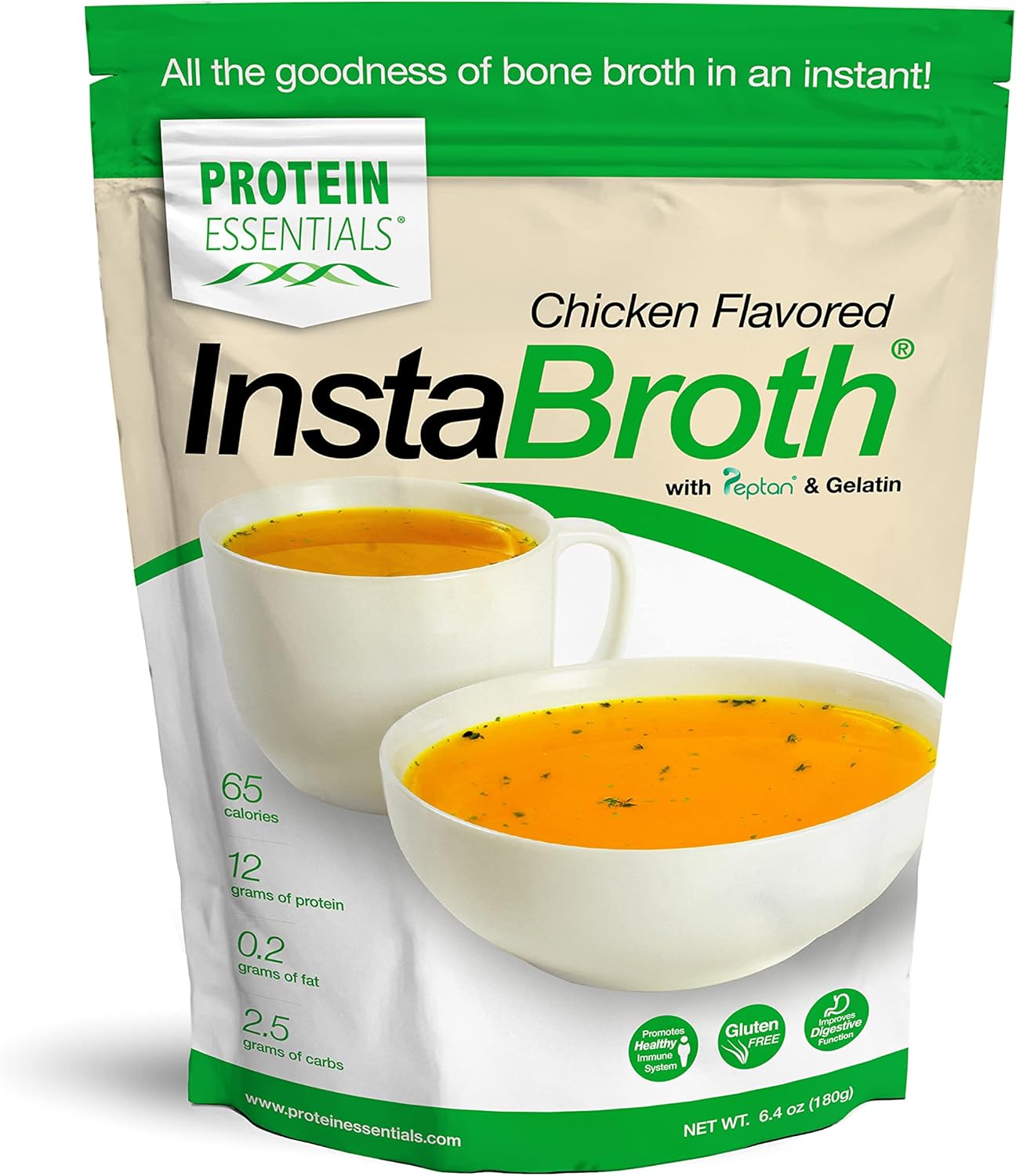 Instabroth, Bone Broth Powder With Grass Fed, Pasture Raised Collagen And Gelatin, 12G Protein (6.4Oz) (Chicken Flavor)