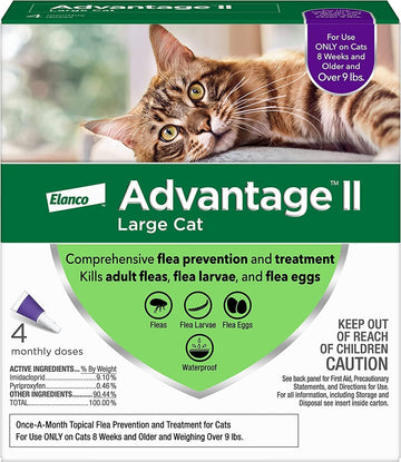 Advantage 2 flea control for cats and kittens over 9 lbs 4 month supply
