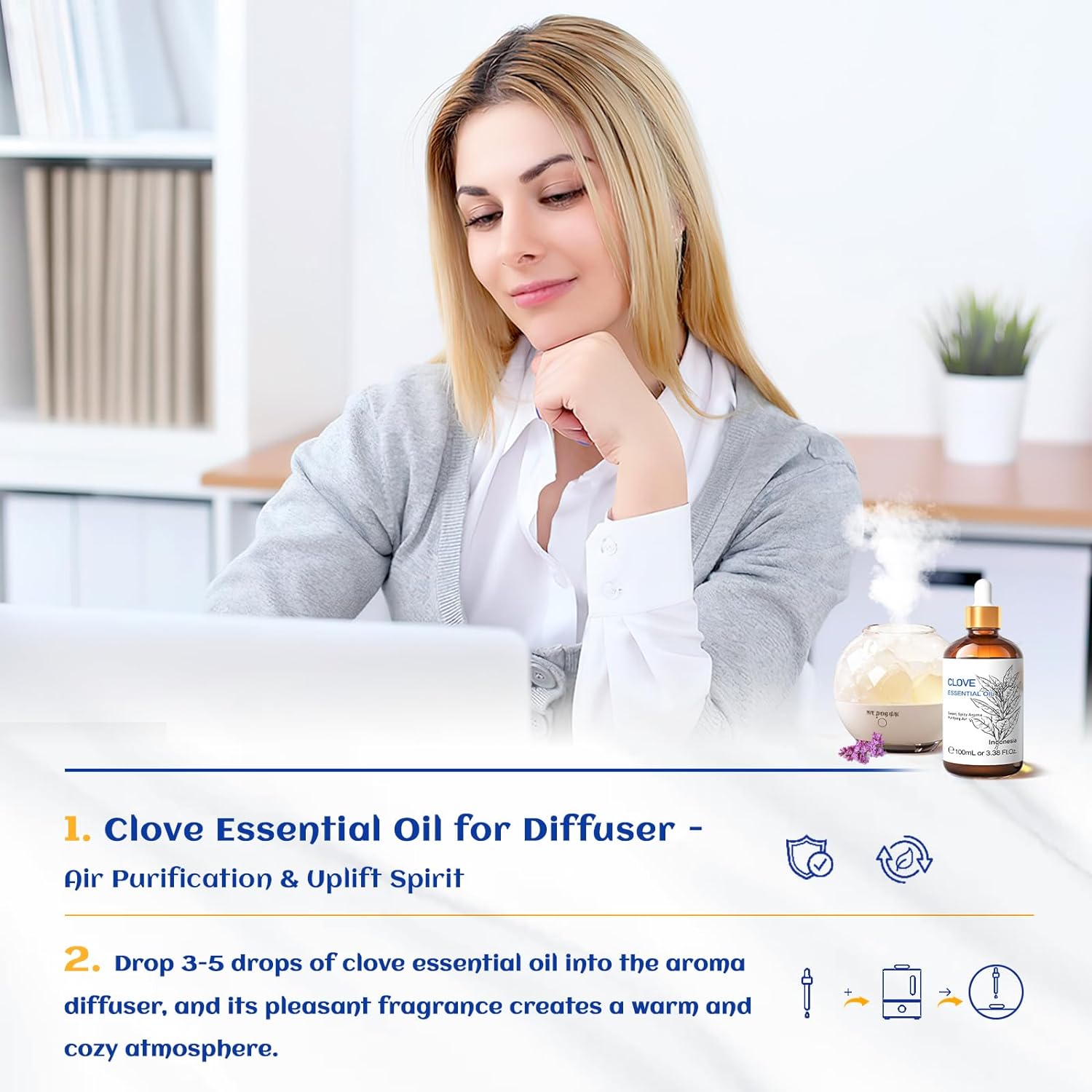 HIQILI 100ML Clove Essential Oil, Pure Natural Clove Oil Premium Quality, Clove Oil Essential Oil for Tooth, Spray, Diffuser - 3.38 Fl Oz : Health & Household