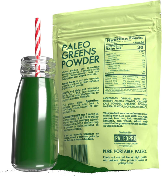 PaleoPro Paleo Greens Powder, Plant-Based Vegan Protein Powder, Vitami