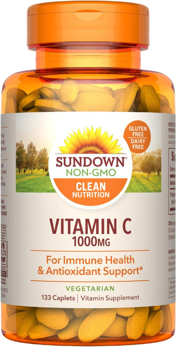 Sundown Vitamin C 1000mg, Ascorbic Acid, For Immune Health and Antioxidant Support, 133 Caplets (Packaging May Vary)