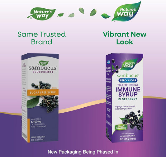 Nature'S Way Sambucus Sugar-Free Elderberry Syrup, Traditional Immune Support*, 8 Fl. Oz