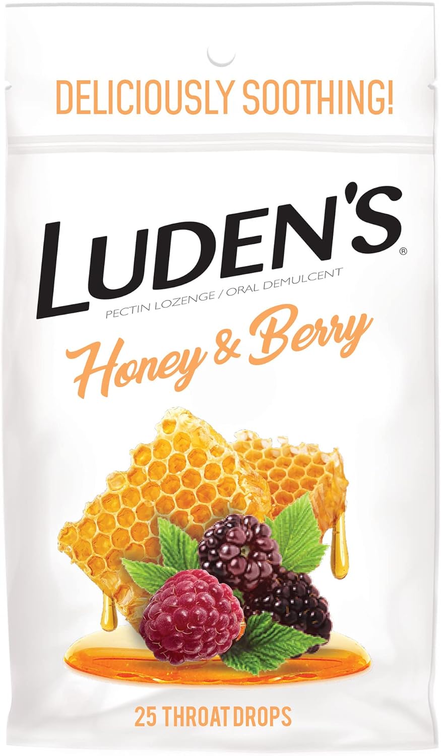 Luden’s Soothing Throat Drops, Honey Berry, 25 Count (Pack of 1)
