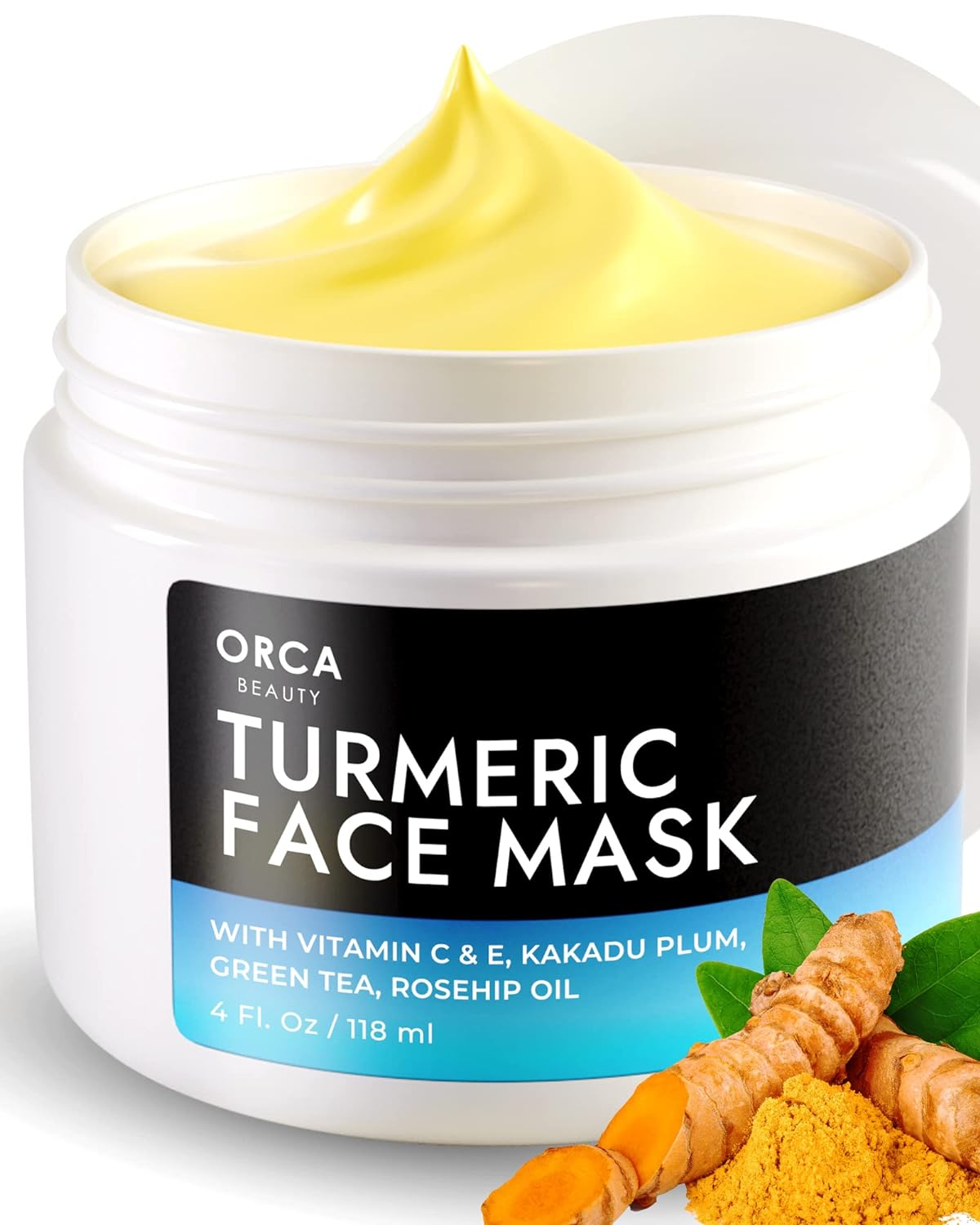 Turmeric Face Mask, Turmeric Mask Facial Mask Skin Care Mask - Facial Mask Skin Care Pore Cleansing Mask with Vitamin C, Kakadu Plum, Green Tea, Rosehip Oil