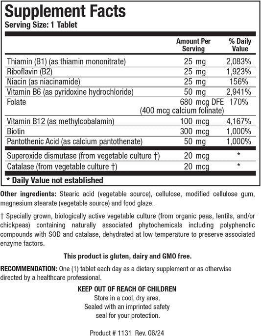 Biotics Research Bio B Complex High Potency B-Complex With Folate And Vitamins B2, B6 And B12 For Energy Production. Supports Cardiovascular Function, Metabolic Pathways, Brain Health 90 Tabs