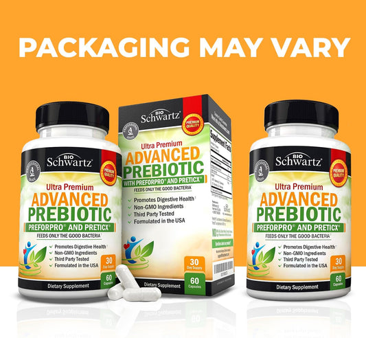 Advanced Prebiotics For Digestive Health - Fast Acting Gut Health Supplement With Clinically Validated Prebiotics For Women & Men For Healthy Gut Flora Bloating & Immune Support - 2 Month Supply