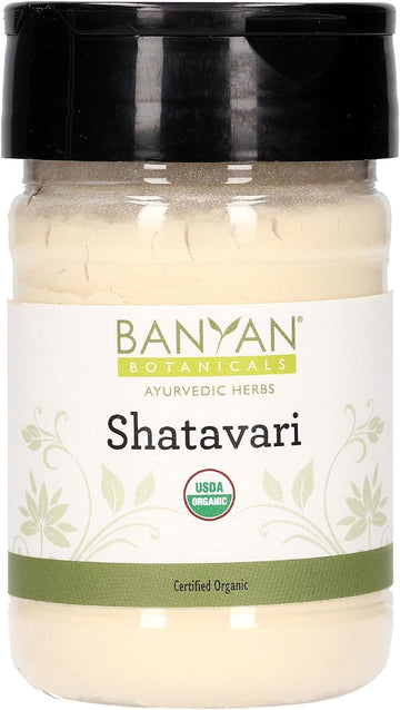 Banyan Botanicals Organic Shatavari Powder ? Asparagus racemosus ? Ayurvedic Herb for Vata & Pitta, Balanced Female Hormones, Energy & More* ? Spice Jar ?? Non-GMO Sustainably Sourced Vegan F