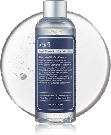 [Dearklairs] Supple Preparation Unscented Toner 1.01 Fl Oz, Soothing, Fast Absorbing, Non-Irritating, Fragrance-Free, Trial Size, K-Routine