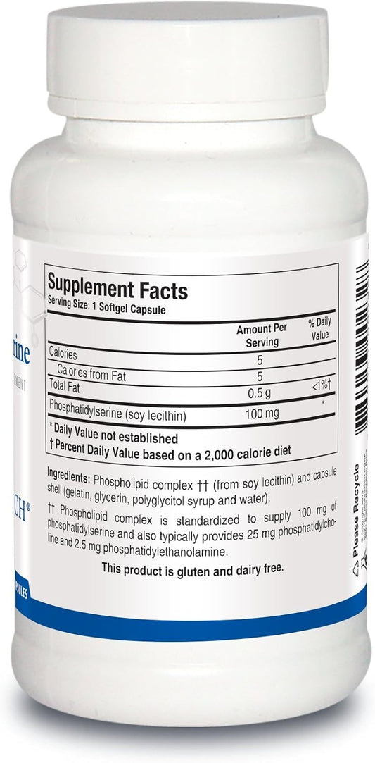 Biotics Research Phosphatidylserine Supports Cognitive Health. Improves Attention, Supports Memory And Learning, Maximizes Exercise Capacity, 90 Softgel Capsules