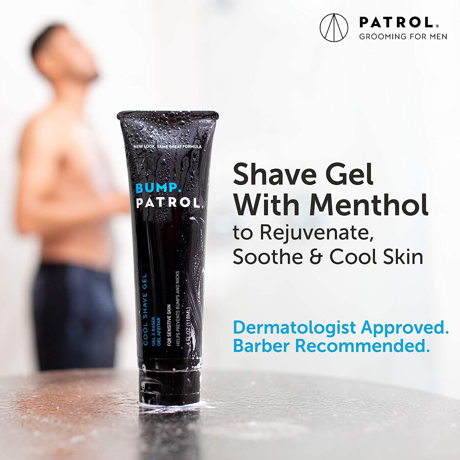 Bump Patrol Cool Shave Gel - Sensitive Clear Shaving Gel With Menthol Prevents Razor Burn, Bumps, Ingrown Hair - 4 Ounces : Beauty & Personal Care