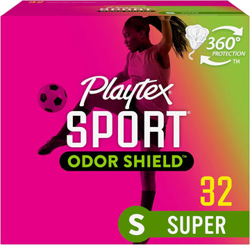 Playtex Sport Odor Shield Tampons, Super Absorbency, Unscented - 32Ct