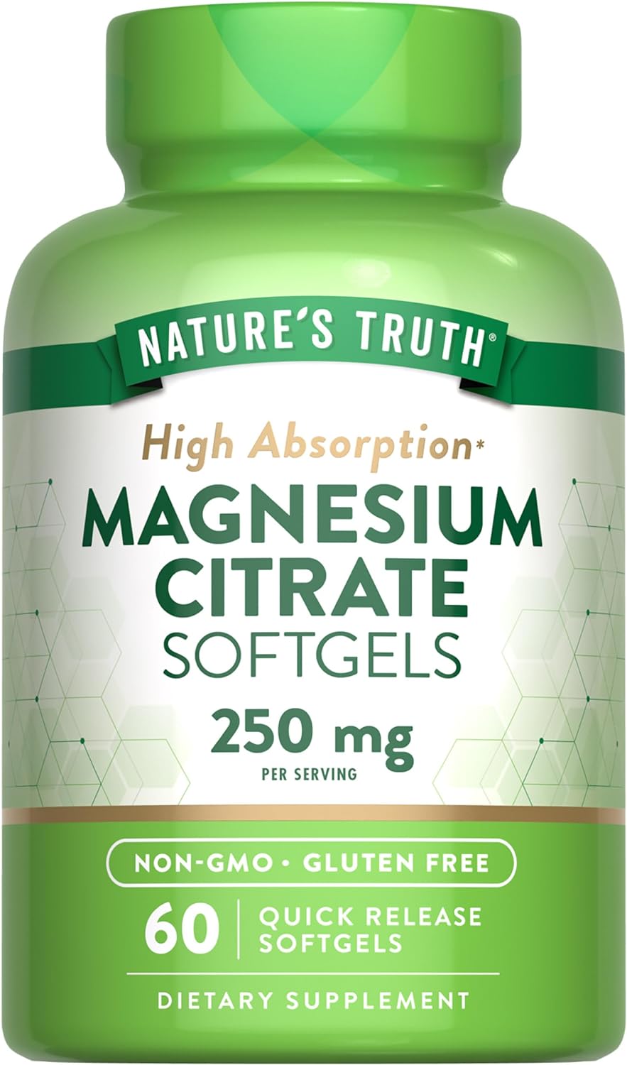 Nature'S Truth Magnesium Citrate Softgels | 250Mg | 60 Count | High Absorption | Non-Gmo & Gluten Free Supplement