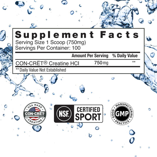 Creatine Hcl Powder | Muscle, Cognitive, Cellular Energy Support | No Bloating Or Cramps | Usa Made & Nsf Certified | Raspberry (64 Serving)