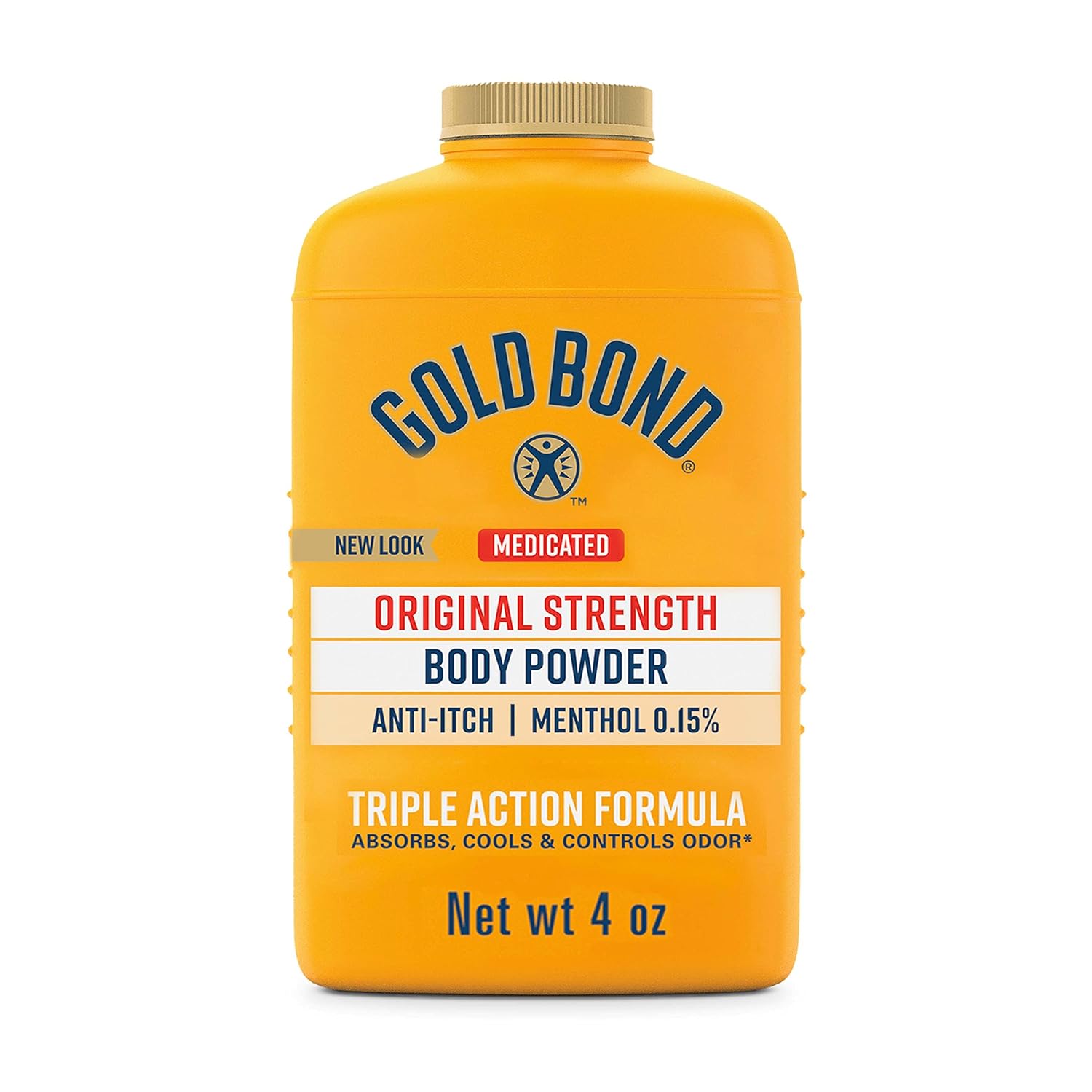 Gold Bond Medicated Original Strength Body Powder, 4 Oz., Talc-Free, Anti-Itch, Absorbs & Cools
