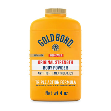 Gold Bond Medicated Original Strength Body Powder, 4 Oz., Talc-Free, Anti-Itch, Absorbs & Cools