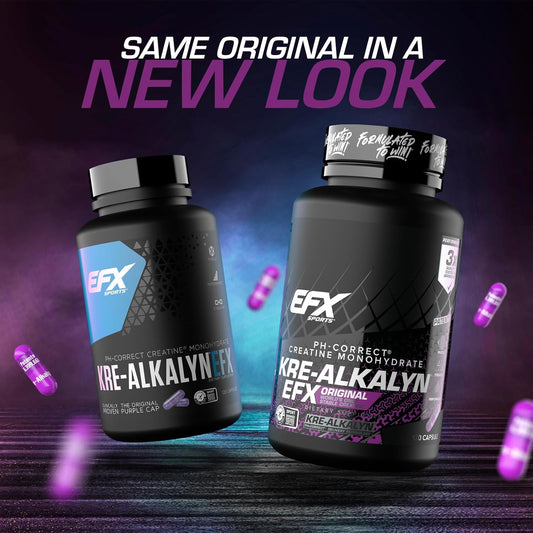 Efx Sports Kre-Alkalyn Efx | Ph Correct Creatine Monohydrate Pill Supplement | Vegan Friendly | Strength & Muscle Growth | 90 Servings, 180 Veggie Capsules