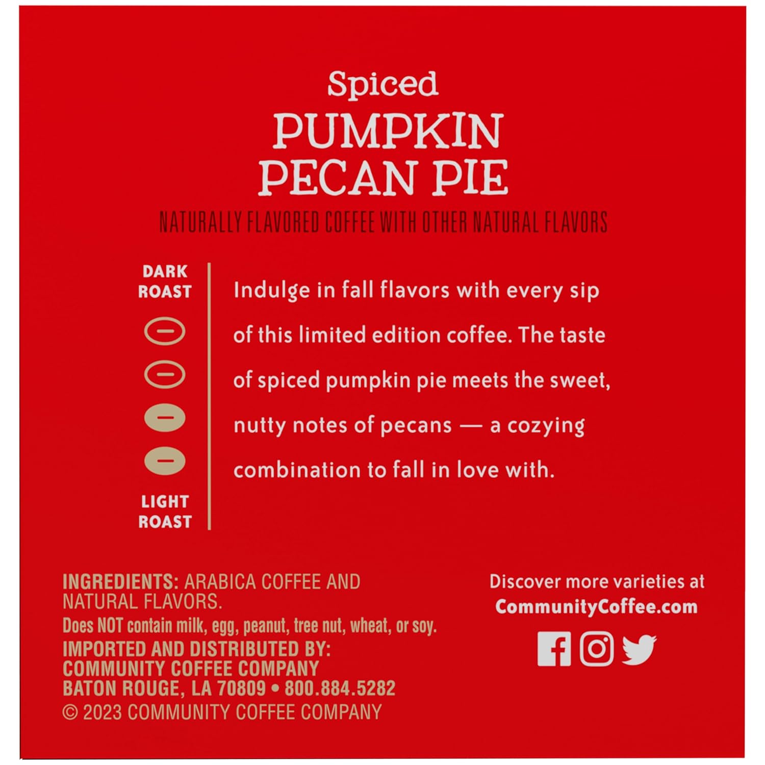 Community Coffee Spiced Pumpkin Pecan Pie Flavored 60 Count Coffee Pods, Medium Roast Compatible with Keurig 2.0 K-Cup Brewers, 10 Count (Pack of 6) : Grocery & Gourmet Food