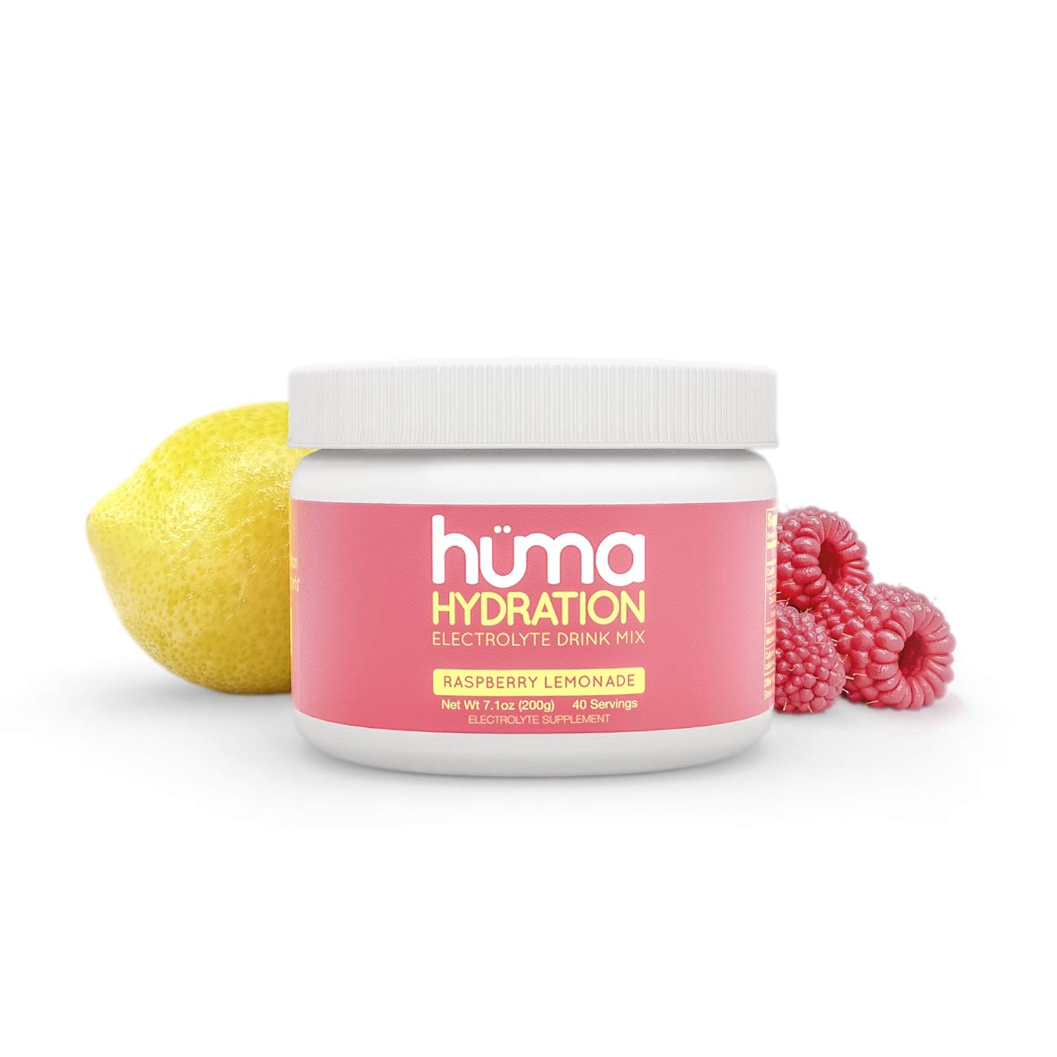 HUMA CHIA Hydration Drink Mix, Raspberry Lemonade 40 Servings - Low Ca
