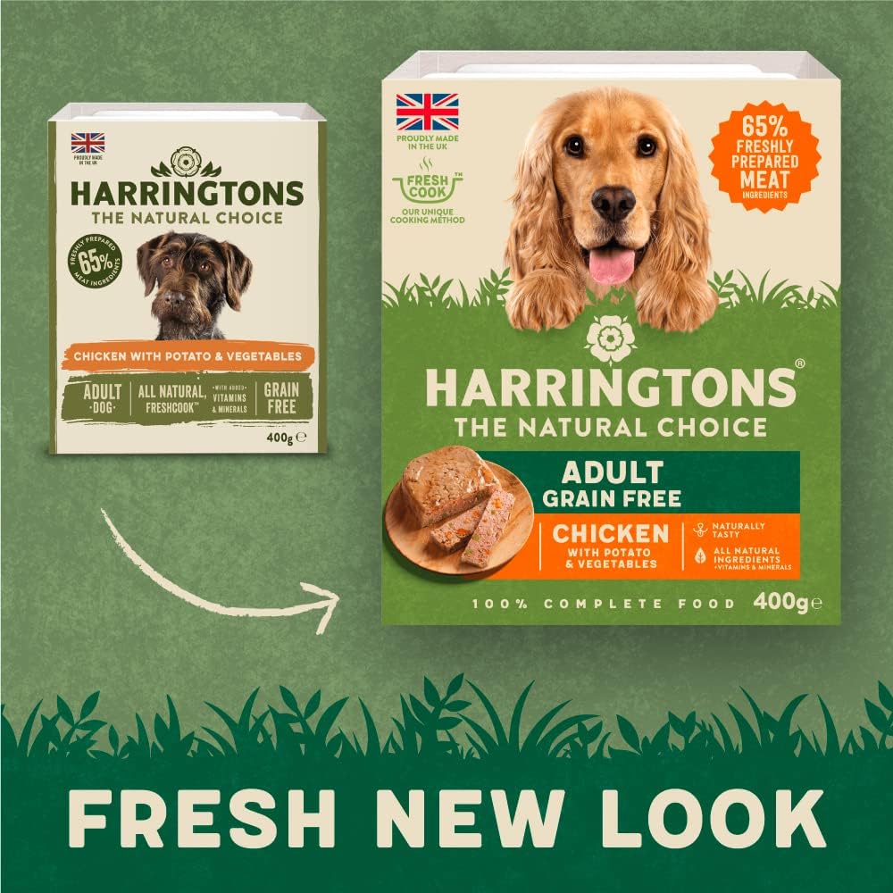 Harringtons Complete Wet Tray Grain Free Hypoallergenic Adult Dog Food Chicken & Potato 8x400g - Made with All Natural Ingredients :Pet Supplies