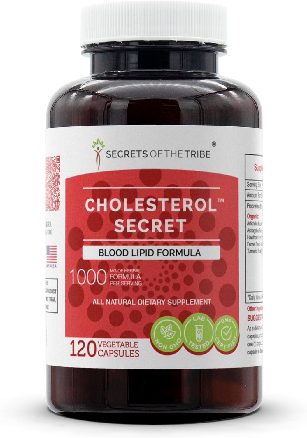 Secrets of the Tribe - Cholesterol Secret, Blood Lipid Formula, Herbal Supplement Blend (120 Capsules)