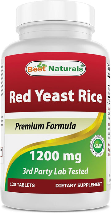 Best Naturals Red Yeast Rice Cholesterol Support 1200 mg (Non-GMO) 120 Tablets