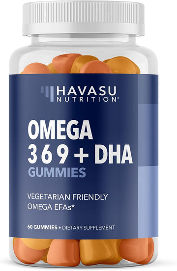 Omega 3-6-9 Gummies + Dha Vegetarian Friendly | Supports Brain, Joint, Heart, Eye, And Immune System Function | Plant-Based & Delicious (Adult)