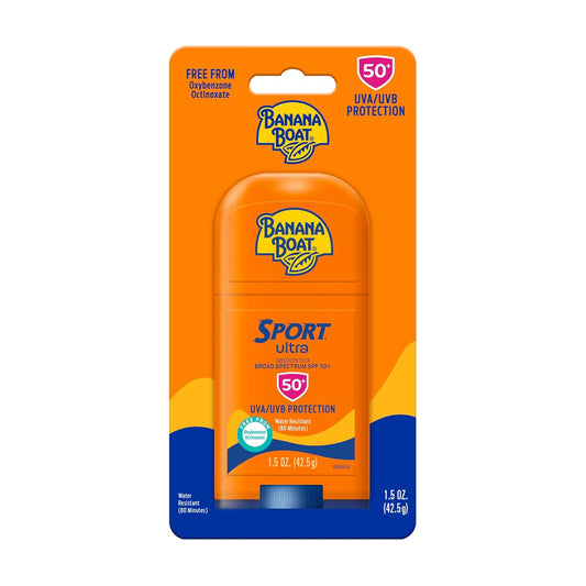 Banana Boat Sport Ultra Sunscreen Stick Spf 50, 1.5Oz | Travel Sunscreen, Mini Sunscreen, Spf Stick Sunscreen, Oxybenzone Free Sunscreen, 1.5Oz