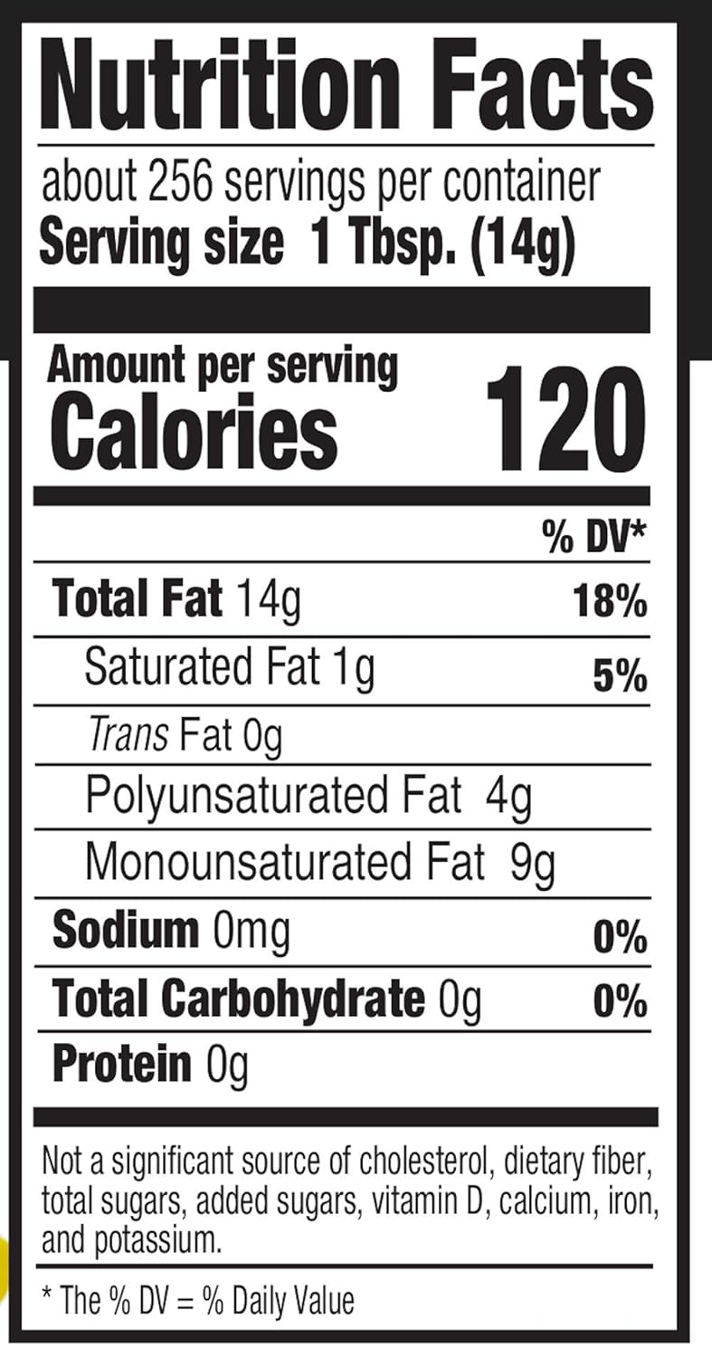 Amazon Brand - Happy Belly Canola Oil, 128 fl oz (Pack of 1)