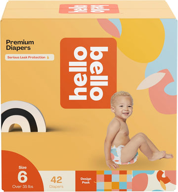 Hello Bello Premium Diapers Size 6, Honeysuckle Designs, 42Ct Club Box