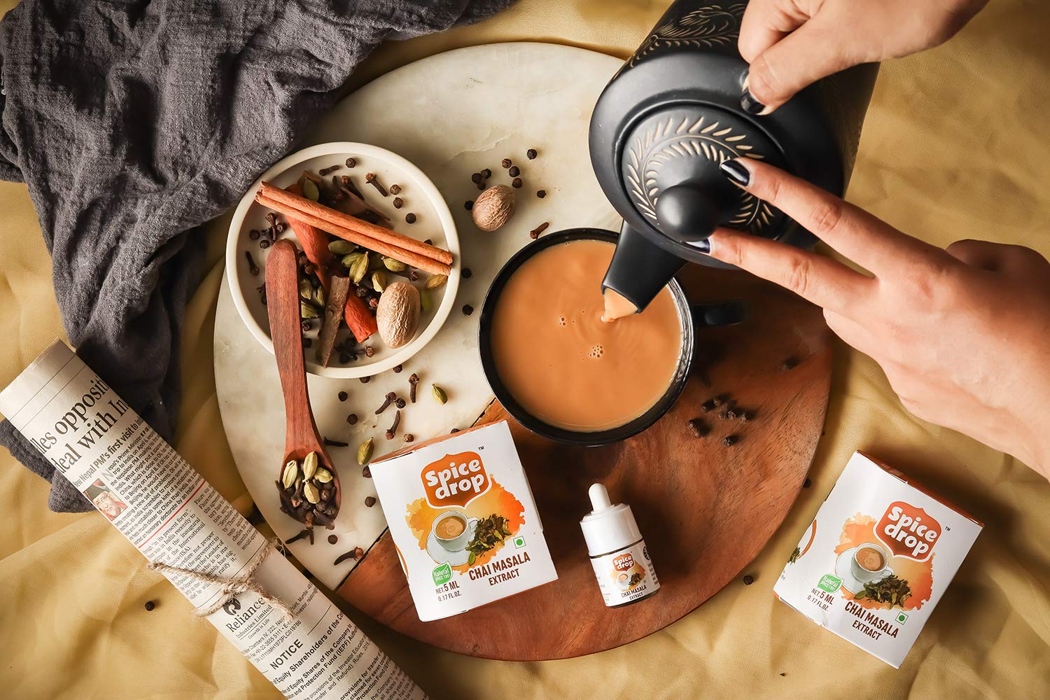 Spice Drop Chai Masala Extract - Tea, Coffee, Latte - Premium Quality & Rich Aroma, Authentic Indian Spices Blend Extract With No Added Color Or Preservative, Unsweetened, Non Gmo, Vegan, Gluten Free - 0.17 Oz - Upto 180 Cups (Pack Of 1)