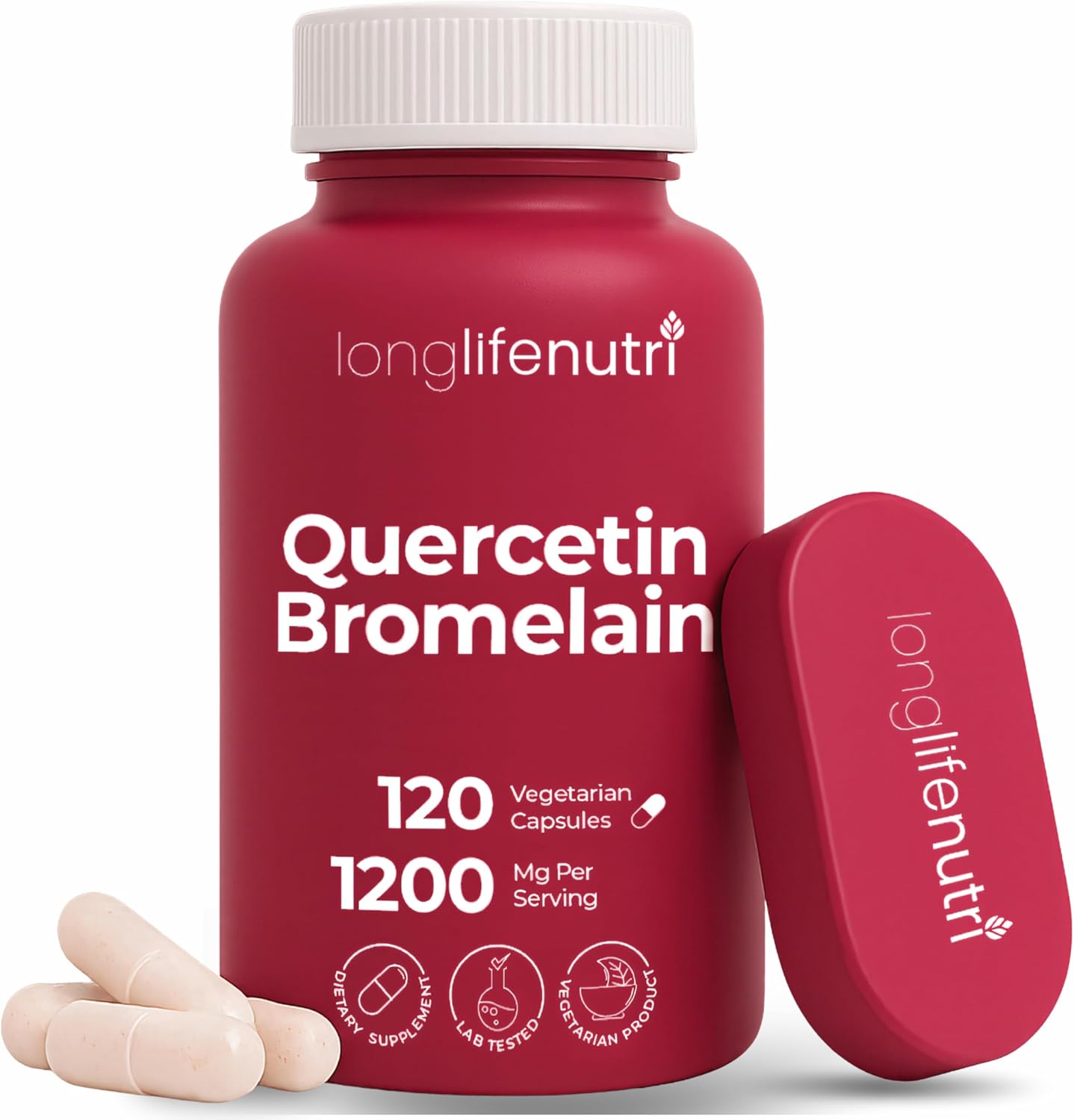 Quercetin 1000Mg With Bromelain 200Mg - 120 Vegetarian Capsules, Organic Dihydrate Complex For Joint Mobility & Respiratory Balance, 2-Month Supply, Gmp Certified, Made In Usa