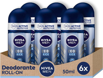Nivea Men Dry Fresh Roll-On Deodorant 6 X 50 Ml, Men'S Air Freshener With Dual Active Formula, Anti-Breathable Deodorant For 72 H Intense Freshness On The Skin