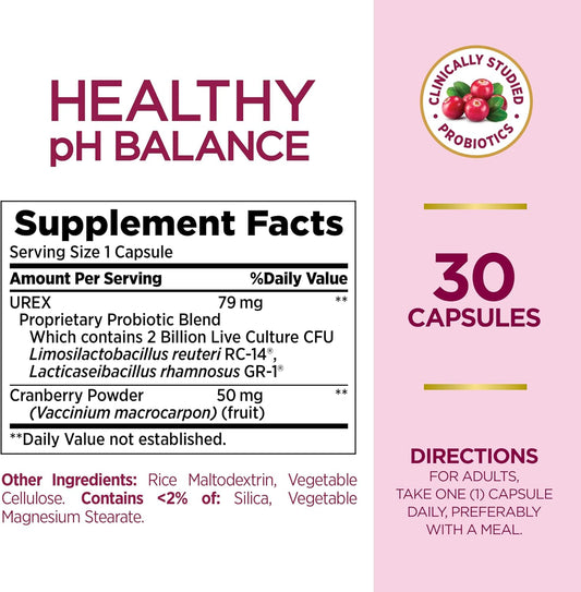 Nature'S Bounty Probiotics For Women, Vaginal Probiotics For Healthy Ph Balance, 2 Billion Cfu, Clinically Studied Probiotics, Optimal Solutions Ph Balance Pills, 30 Vegetarian Capsules