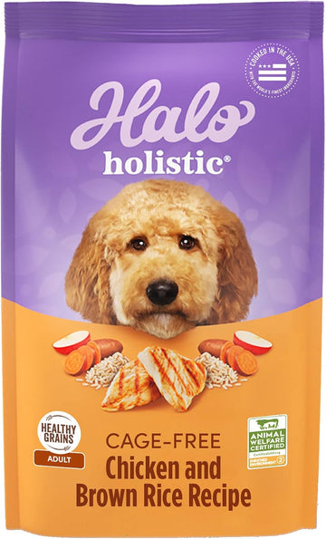 Halo Holistic Adult Dog Healthy Grains Cage-Free Chicken & Brown Rice Recipe 10 Lb