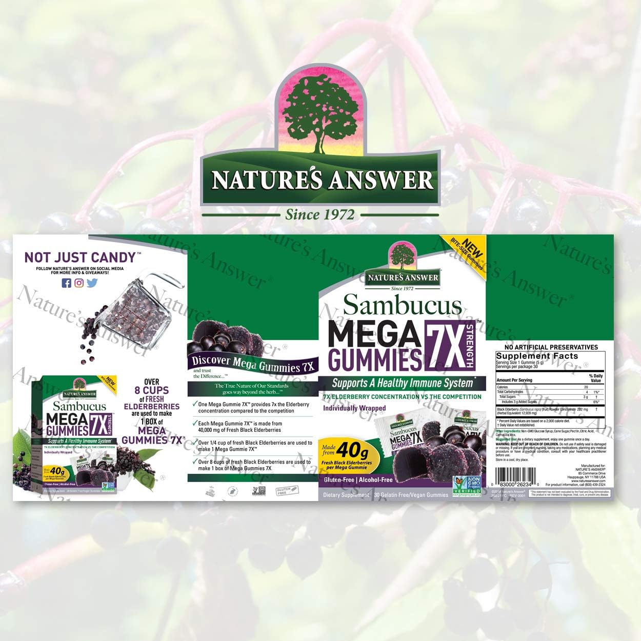 Nature'S Answer Sambucus Mega Gummies 7x (30 Gummies)