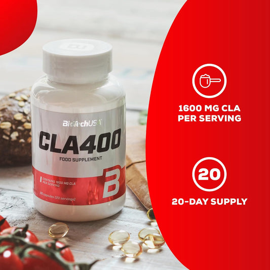 Biotechusa Cla 400 | Bodyweight Support | 1.600 Mg Of Cla | Conjugated Linoleic Acid, 80 Softgel Capsules