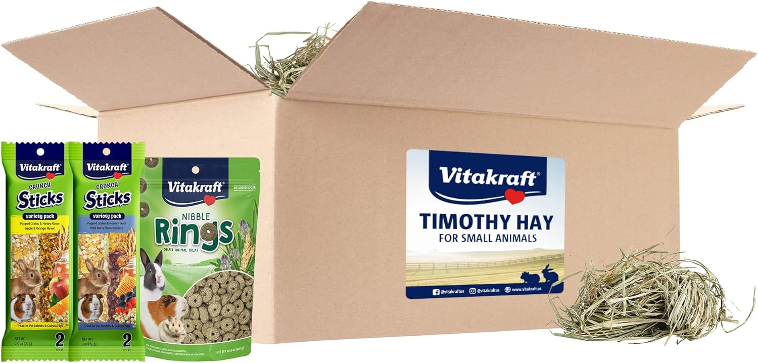 Vitakraft Small Animal Timothy Hay For Guinea Pigs, Rabbits, And Chinchillas - 10 Lbs