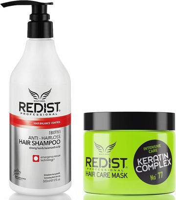 Redist Hair Care Shampoo & Keratin Complex Hair Mask 500Ml | Prevents Hair Loss, Strengthens & Nourishes Dry Damaged Hair