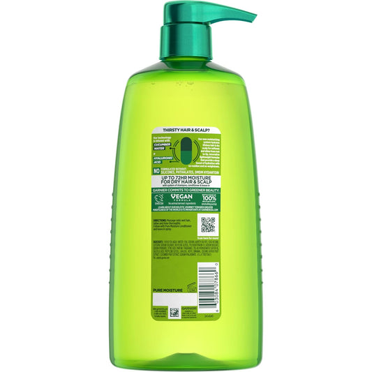 Garnier Fructis Pure Moisture Hydrating Shampoo For Dry Hair And Scalp, 33.8 Fl Oz, 1 Count (Packaging May Vary)