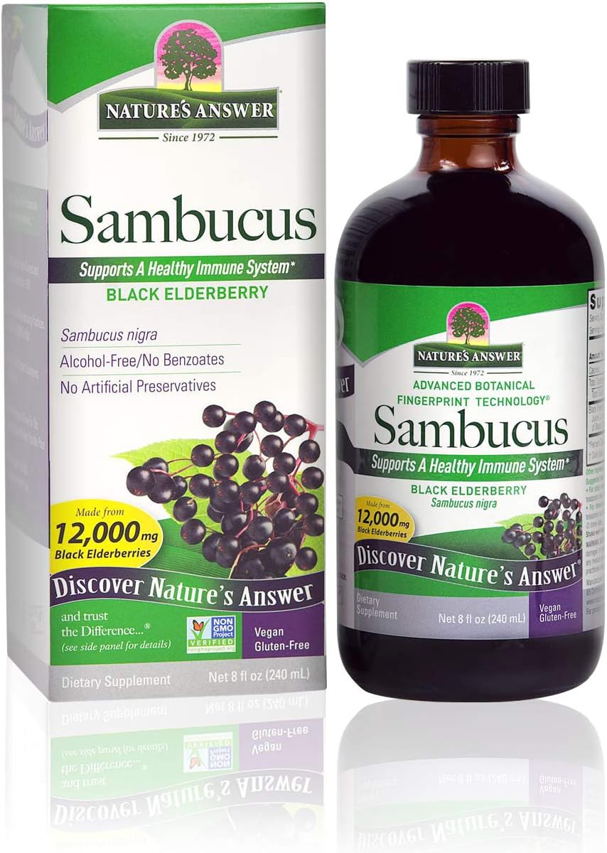 Nature'S Answer Sambucus Elder Berry Extract Syrup 8  ( 3 Pack ) | Daily Immune Support | Packed With Antioxidants | Family Friendly | Ue Season Defender