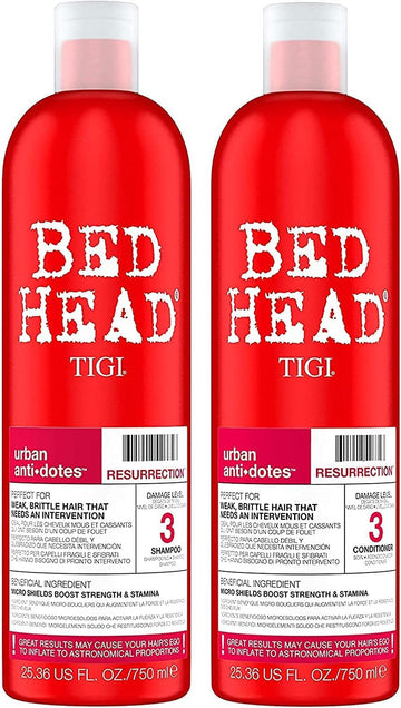 Tigi Haircare Bed Head Urban Antidotes Resurrection For Hair Shampoo And Conditioner 750 Ml - Pack Of 2