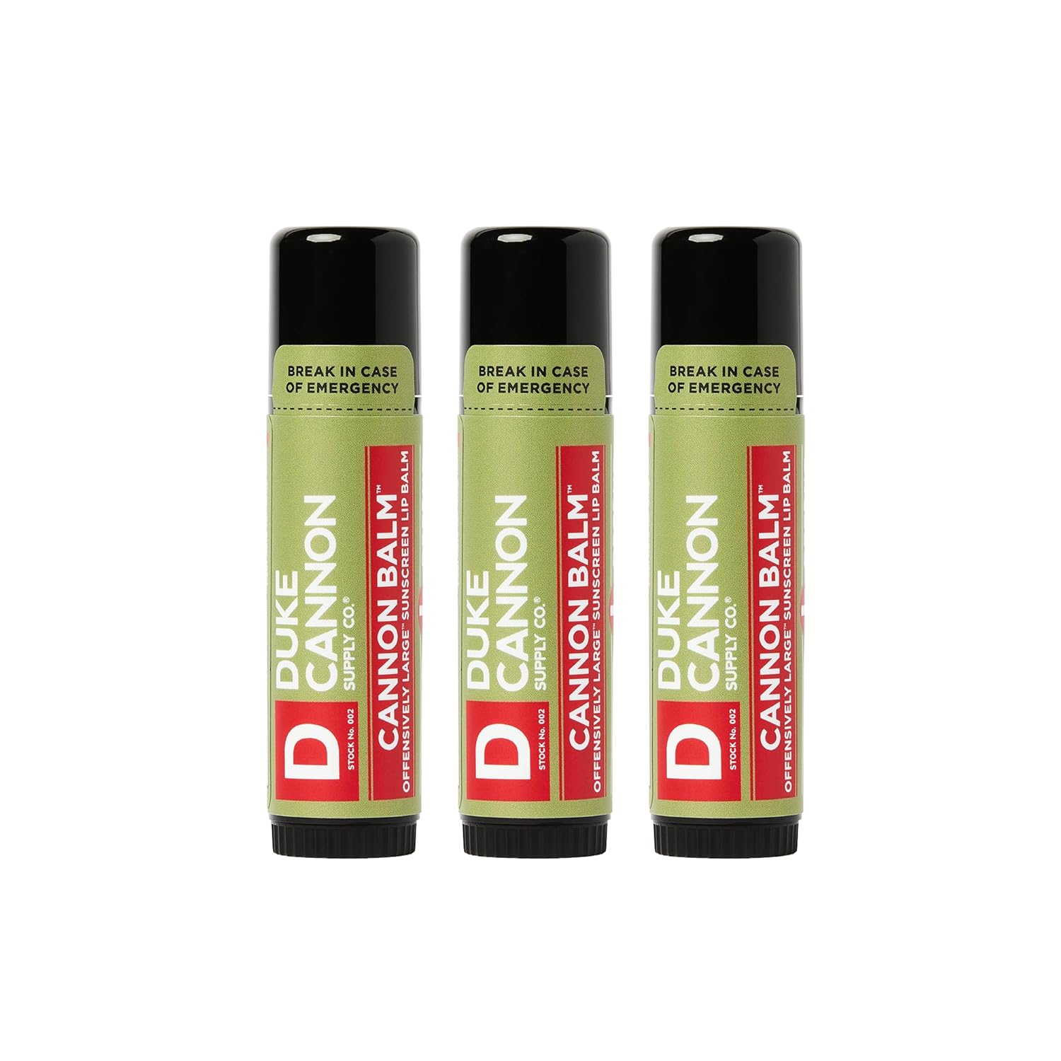 Duke Cannon Supply Co. - Tactical Lip Protectant Balm, Fresh Mint (3 Pack Of 0.56 Oz) Superior Performance Lip Protection Balm For Hard Working Men - Fresh Mint