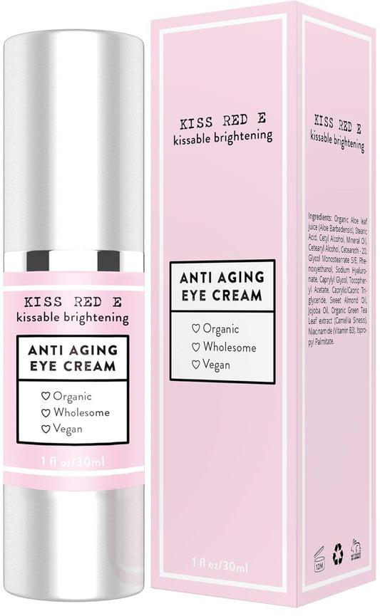 Anti Aging Eye Cream For Women Men. Vegan Eye Cream For Dark Circles Puffiness Wrinkles 1 Oz 50 Days Supply