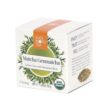 Sugimoto Tea Japanese Organic Matcha Genmaicha Tea Bags 12 Count Pack Of 1