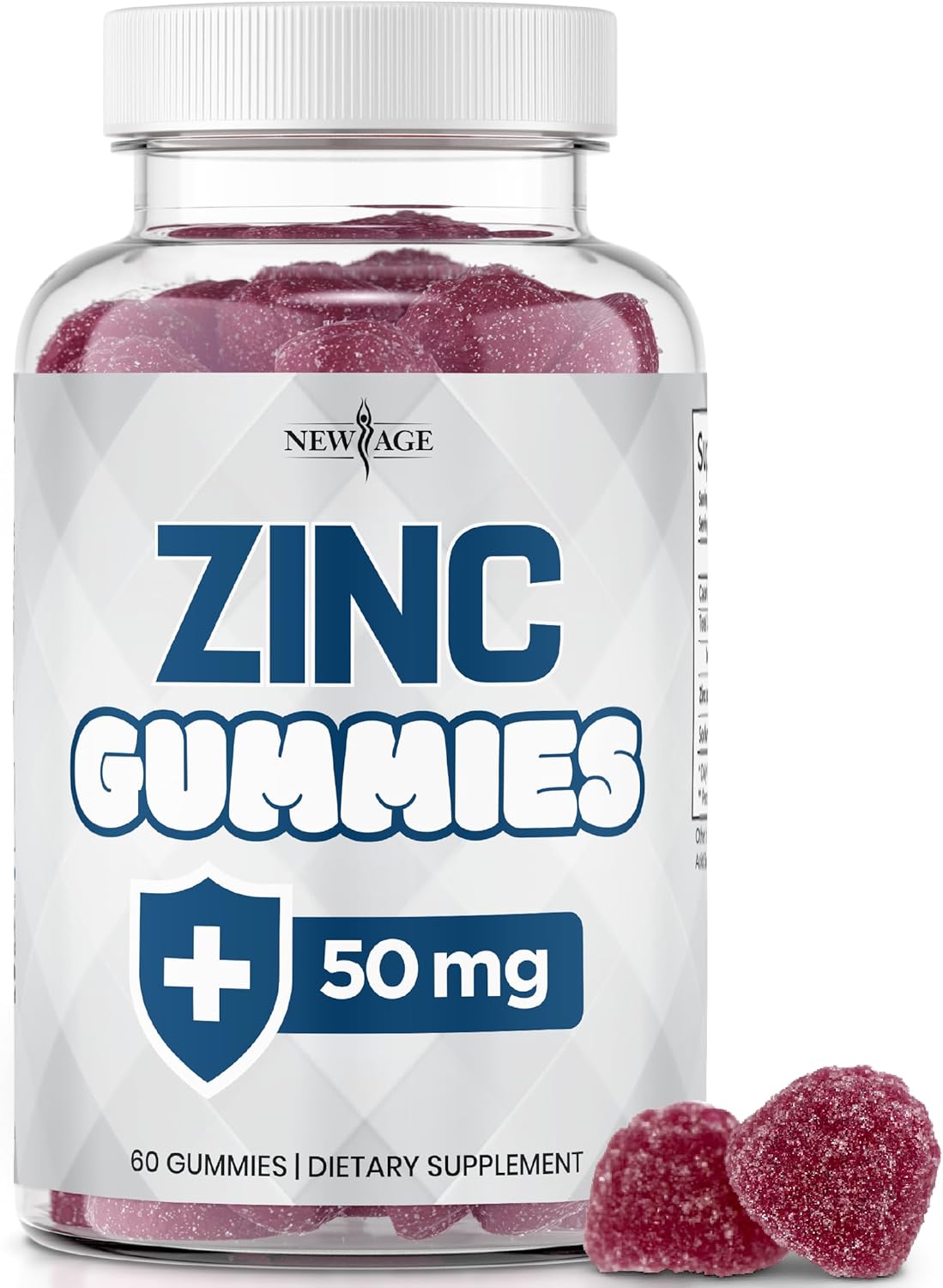 New Age Zinc Gummies - 50Mg High Immune Booster Zinc Supplement, Immune Defense, Powerful Natural Antioxidant, Non-Gmo - By New Age (60 Count (Pack Of 1))