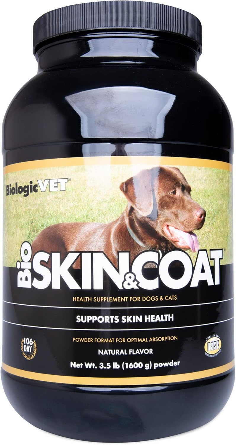 Bioskin&Coat Natural Antihistamine Supplement For Dogs & Cats, Supports Skin Health And Helps Maintain Normal Histamine Levels, 106-Day Supply For 60-Lb. Animal, 3.5-Lb. Powder