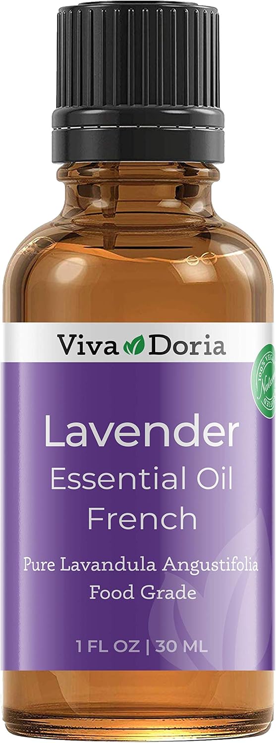 Viva Doria 100% Pure Lavender French Essential Oil, Undiluted, Food Grade, 30 Ml (1 Fluid Ounce)